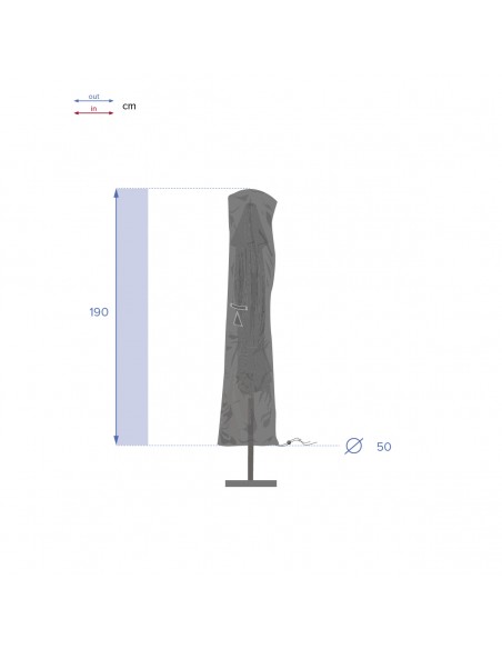 Housse de parasol droit -  H.190 cm - Hespéride
