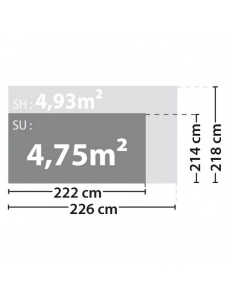 Abri en métal Fraser 4.8 m²