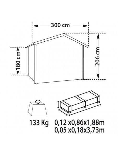 Abri en métal Fraser 10.7 m²