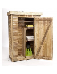 SOLID Abri de jardin bois - Avec abri-bûche de 50cm - 10m² pas