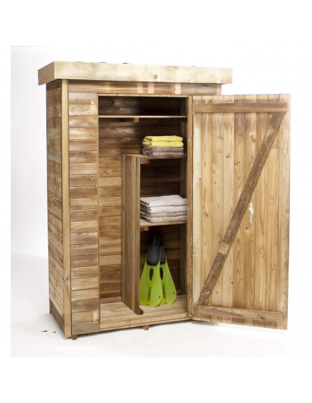 FOREST STYLE - Abri armoire bois THEO de 0.7 m² avec plancher traité autoclave