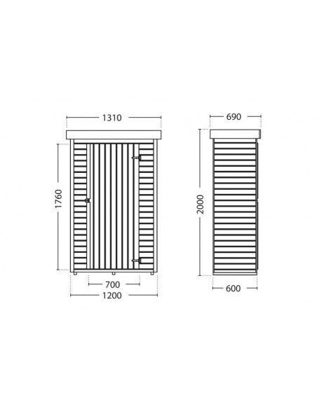 FOREST STYLE - Abri armoire bois THEO de 0.7 m² avec plancher traité autoclave