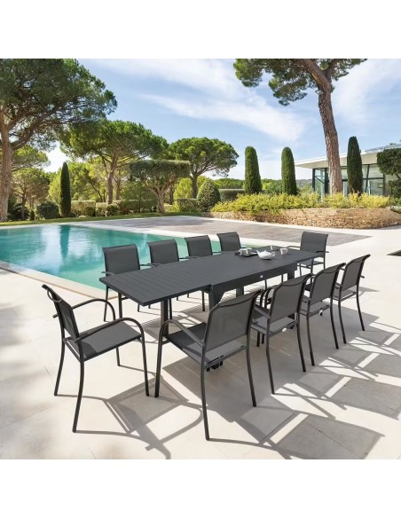 Achat Table de jardin Piazza extensible 10 places - Aluminium - Héspéride