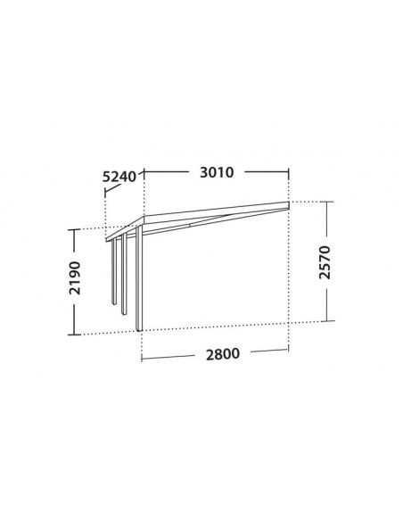 Carport HENRI adossable traité autoclave de 14.8 m²