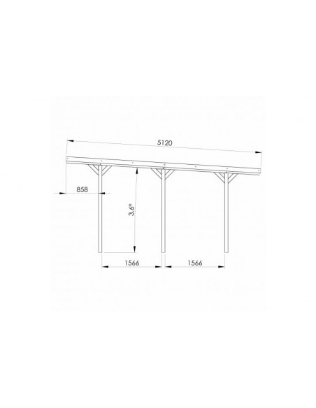 Carport JEAN traité autoclave de 15.6 m²