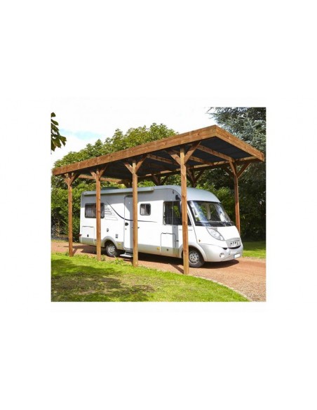 Carport camping-car teinté marron de 32.4 m² - SERRES-ET-ABRIS.