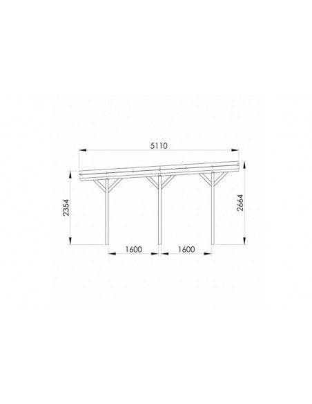 Carport double JEAN traité autoclave de 31 m²