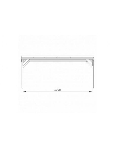 Carport double VICTOR traité autoclave teinté marron de 30.9 m²