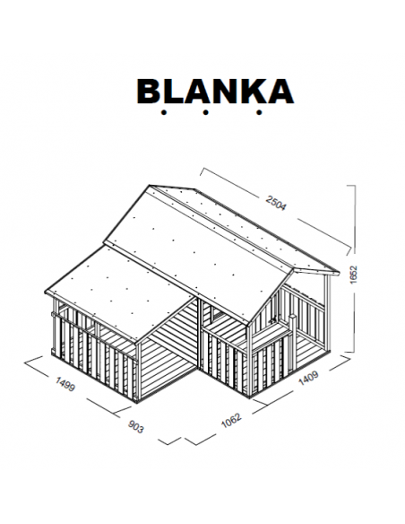 Maisonnette BLANKA en bois traité avec plancher
