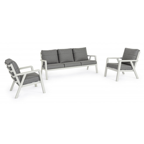 Achat Salon de jardin 5 places TRUMAN - Aluminium - Gris Lunar - BIZZOTTO