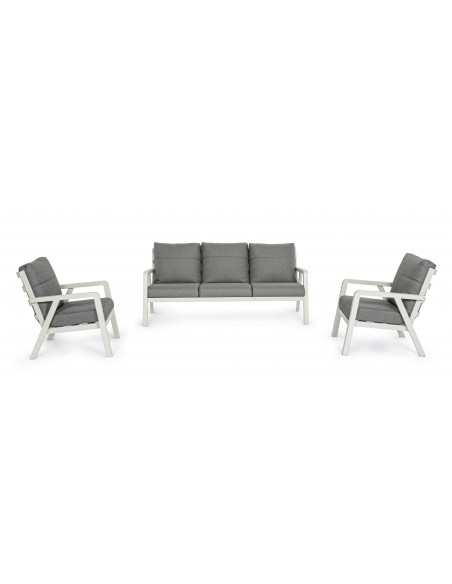 Achat Salon de jardin 5 places TRUMAN - Aluminium - Gris Lunar - BIZZOTTO