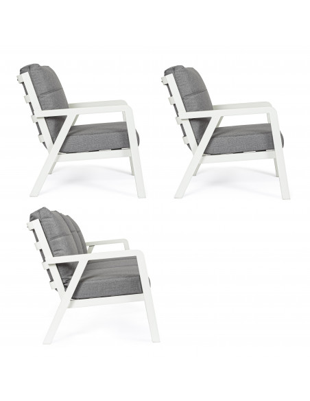 Achat Salon de jardin 5 places TRUMAN - Aluminium - Gris Lunar - BIZZOTTO