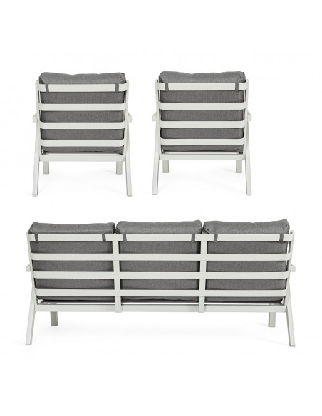 Achat Salon de jardin 5 places TRUMAN - Aluminium - Gris Lunar - BIZZOTTO