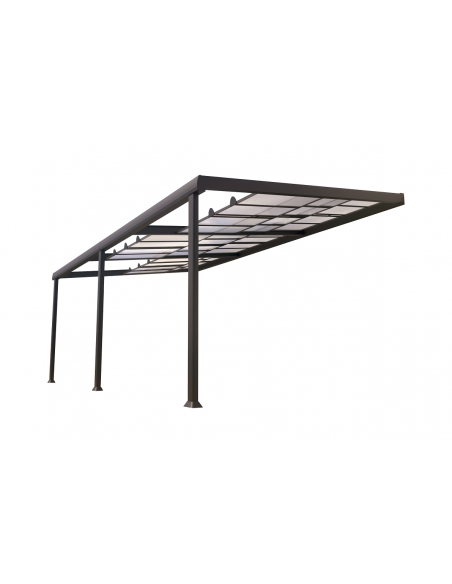 Achat COULEURS DU MONDE - Pergola adossée EDENA 3.5 x 6 m - Polycarbonate, aluminium