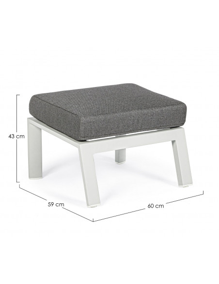 Achat Pouf OTTOMAN KLEDI - Aluminium - Lunar - BIZZOTTO