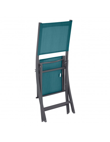 Achat Chaise de jardin pliante Essentia - Graphite / Bleu canard - Héspéride