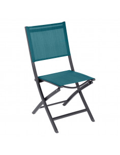 Achat Chaise de jardin pliante Essentia - Graphite / Bleu canard - Héspéride