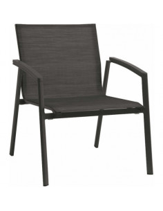 Achat NEW TOP - Fauteuil bas aluminium anthracite textilène carbone - STERN - 416859