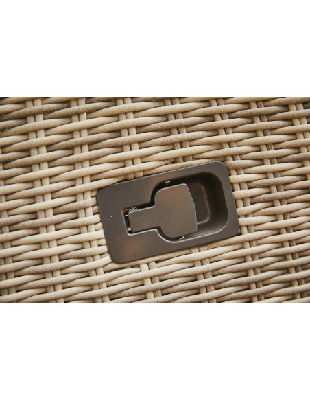 MWH - Salon de jardin Verando - 4 places - Aluminium et résine - Beige / Taupe