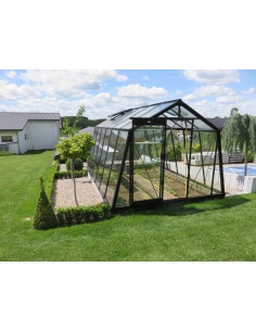 Serre de jardin S106 Blackline 13.6 m² en verre trempé sécurit - ACD