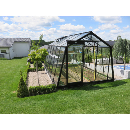 Serre de jardin S106 Blackline 13.6 m² en verre trempé sécurit - ACD
