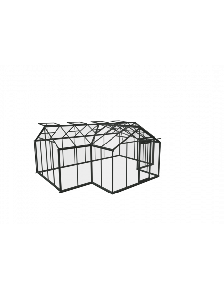 Orangerie Sophie 22.6 m² laquée noire en verre trempé sécurit - ACD