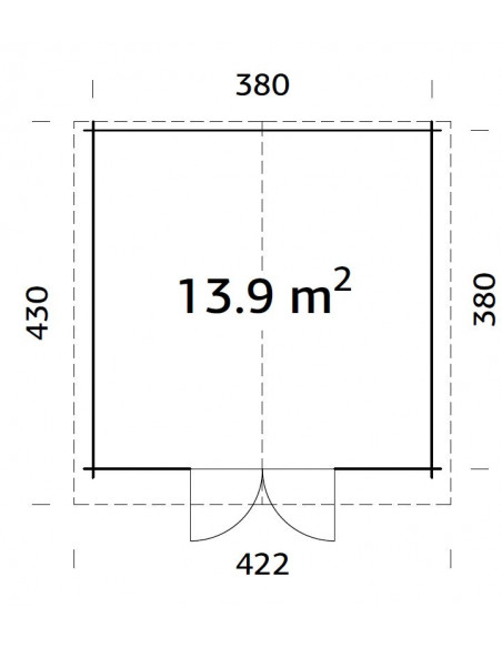 Achat Abri de jardin Lotta 14.45 m² en bois massif 34 mm - Palmako