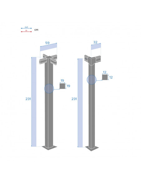 Achat Kit de 2 poteaux d'angle pour Pergola bioclimatique Majae Hesperide