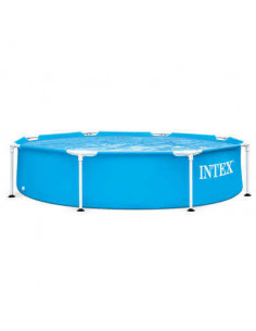 Kit piscine bleue tube rond D.244 cm Intex