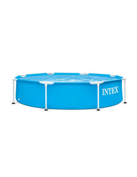 Kit piscine bleue tube rond D.244 cm Intex