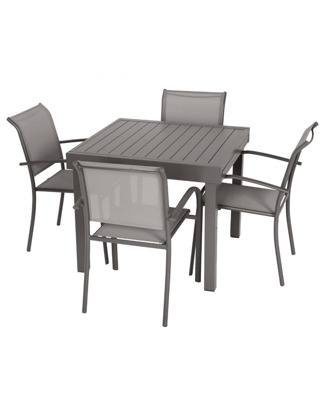 Table de jardin Piazza Graphite extensible 8 places Aluminium