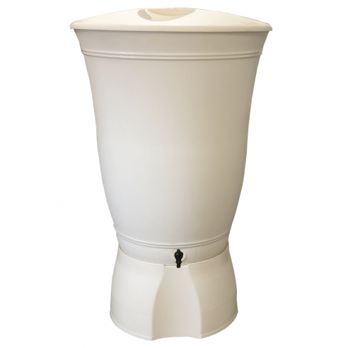 Récupérateur à eau rond Floral 300 litres beige