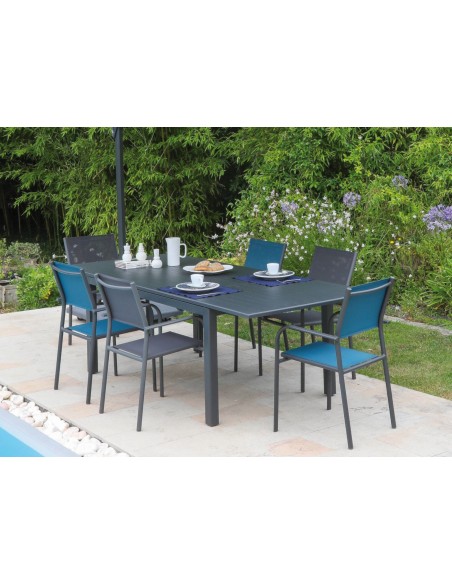 Table extensible GENES 160/240x100 cm - Aluminium - Proloisirs.