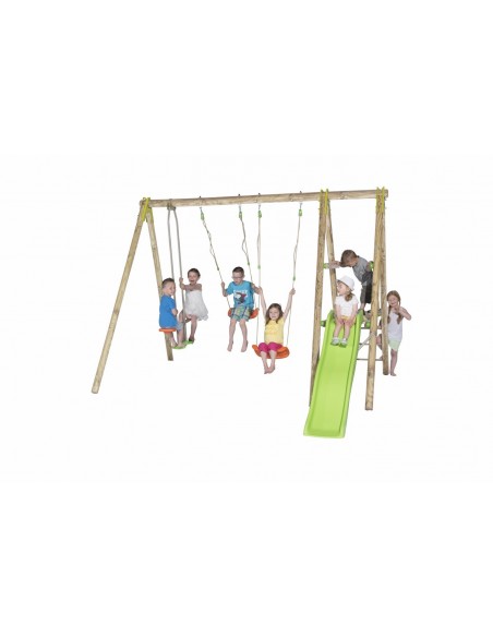 Portique TUTTI tout bois de 2.3 m avec balançoires - Enfants 3/12 ans