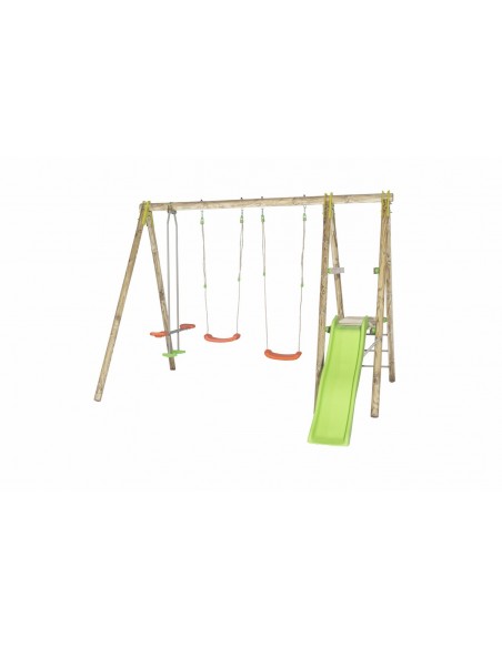 Portique TUTTI tout bois de 2.3 m avec balançoires - Enfants 3/12 ans