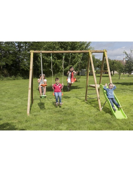 Portique TUTTI tout bois de 2.3 m avec balançoires - Enfants 3/12 ans