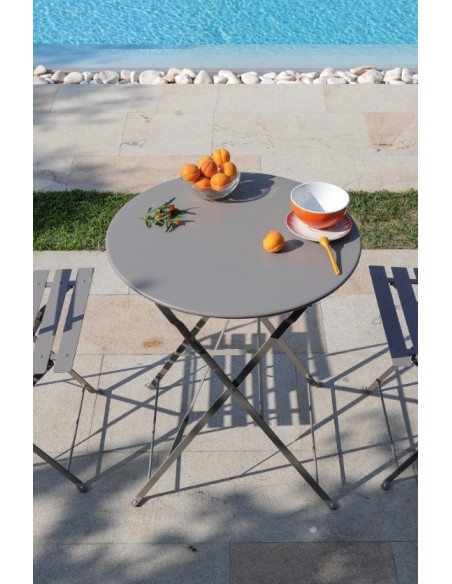 Achat Table ronde 2 places Cuba - Coloris Grey - PROLOISIRS