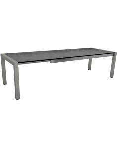 Table extensible Graphite 214 (254/294) x 100 cm plateau HPL ciment - Stern