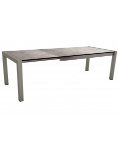 Table extensible Graphite 214 (254/294) x 100 cm plateau HPL  gris métallique - Stern