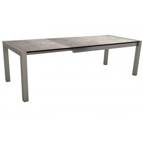 Table extensible Graphite 214 (254/294) x 100 cm plateau HPL  gris métallique - Stern