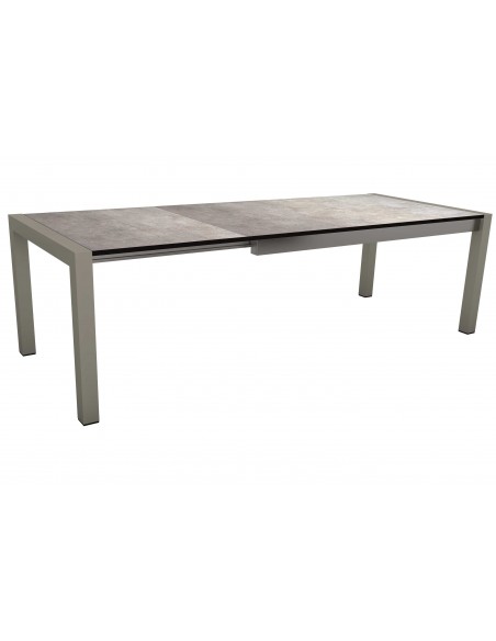 Table extensible Graphite 214 (254/294) x 100 cm plateau HPL  gris métallique - Stern