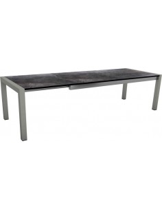 Table extensible Graphite 214 (254/294) x 100 cm plateau HPL marbre noir - Stern