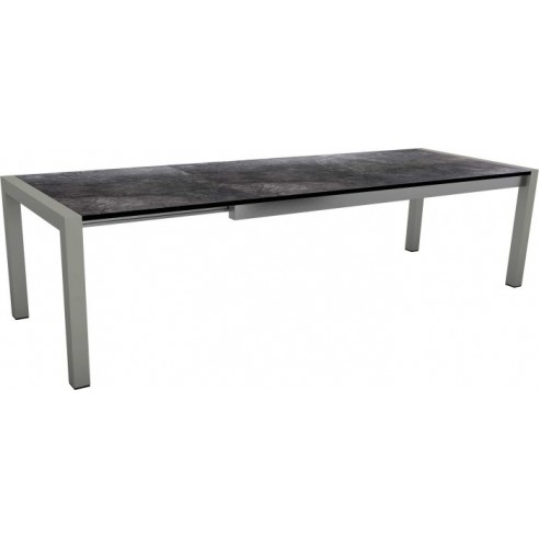 Table extensible Graphite 214 (254/294) x 100 cm plateau HPL marbre noir - Stern