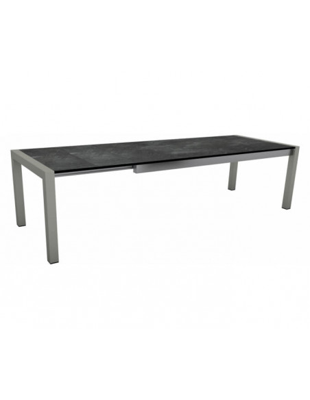 Table extensible Graphite 214 (254/294) x 100 cm plateau HPL ferro - Slate