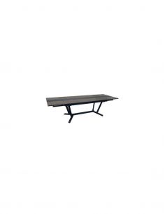 Table GALLEO 150/200/250 x 90 cm - Aluminium et fundermax - Graphite / Mocca