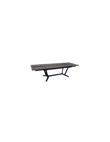Table GALLEO 150/200/250 x 90 cm - Aluminium et fundermax - Graphite / Mocca