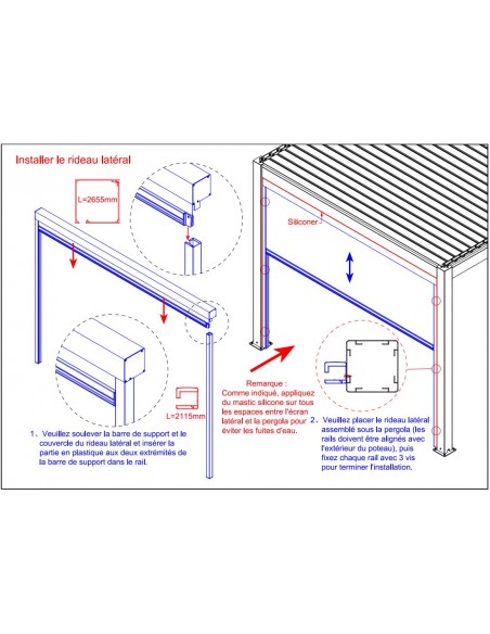 Notice Rideaux pour tonnelle Bioclim 3m UNIQUEMENT Bioclim - Océo