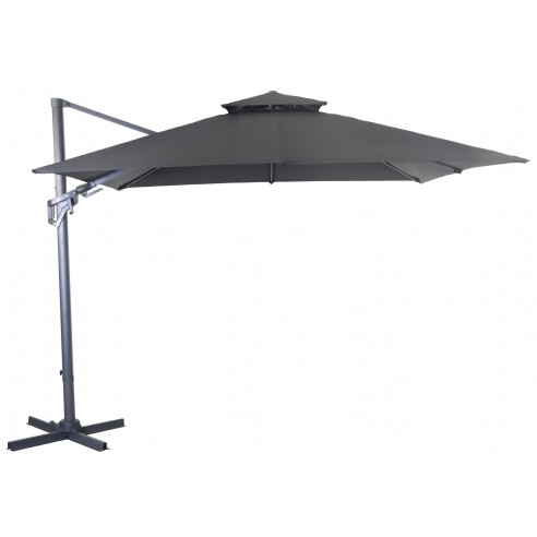 Parasol déporté Grey NH BIO 3x3 m - orientable et inclinable - Proloisirs