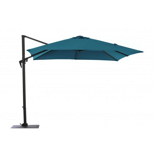 Parasol déporté Roma 2,5 x 2,5 m Bleu - Inclinable - Proloisirs