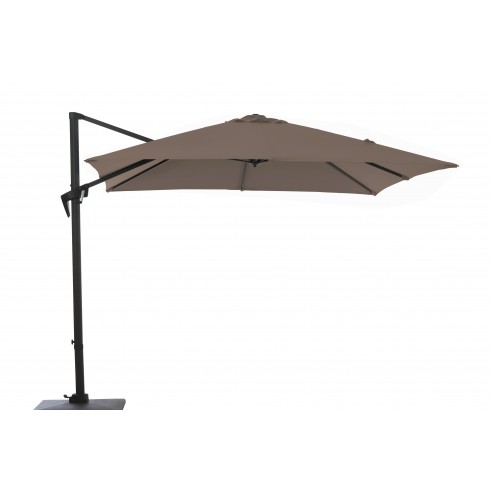 Parasol déporté L.2,5 x P.2,5 m Roma - Inclinable - Taupe - Proloisirs